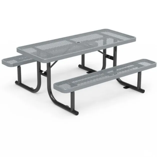Rectangle Expanded Metal Outdoor Bench with Back