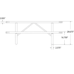 Rectangle Outdoor Picnic Table with Perforated Metal Frame