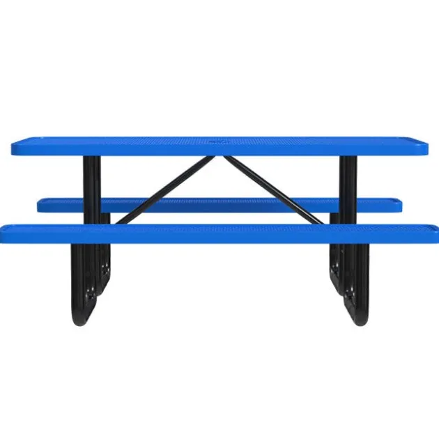Rectangle Outdoor Picnic Tables with Expanded Metal Frame