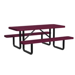 Rectangle Outdoor Picnic Tables with Expanded Metal Frame
