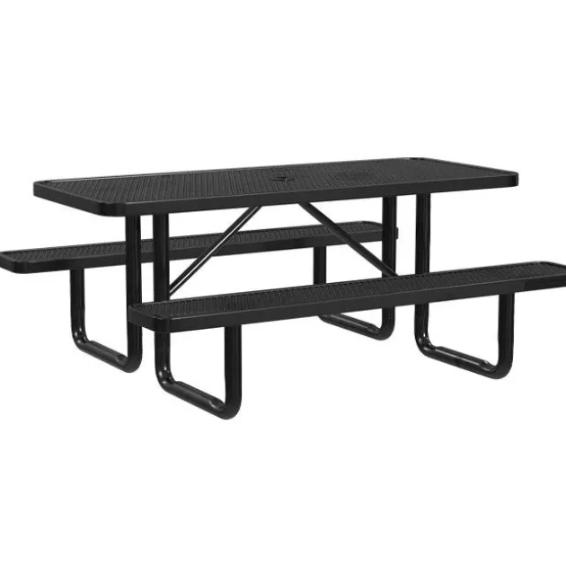 Rectangle Outdoor Picnic Tables with Expanded Metal Frame