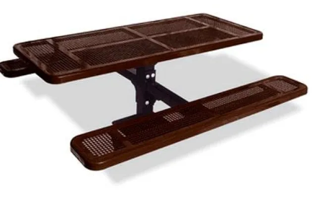 Rectangular Single Pedestal Outdoor Tables