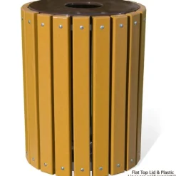 Recycled Plastic Round Outdoor Trash Receptacle