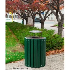 Recycled Plastic Square Outdoor Trash Receptacle