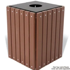 Recycled Plastic Square Outdoor Trash Receptacle