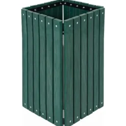 Recycled Plastic Square Outdoor Trash Receptacle