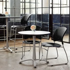 Reve Collection Round Back Bistro-Height Chair w/ Sled Base (31” H Fixed Height)