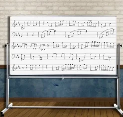 Reversible Mobile Magnetic Music Whiteboard (4' x 6')