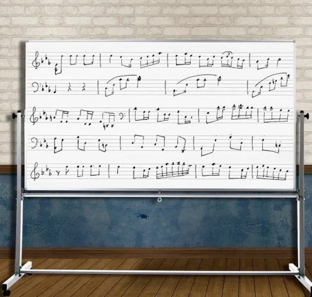 Reversible Mobile Magnetic Music Whiteboard (4' x 6')