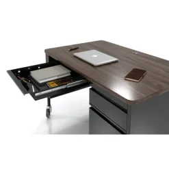 Right Hand Mobile Teacher Desk w/ Single Pedestal - 48” W x 30” D