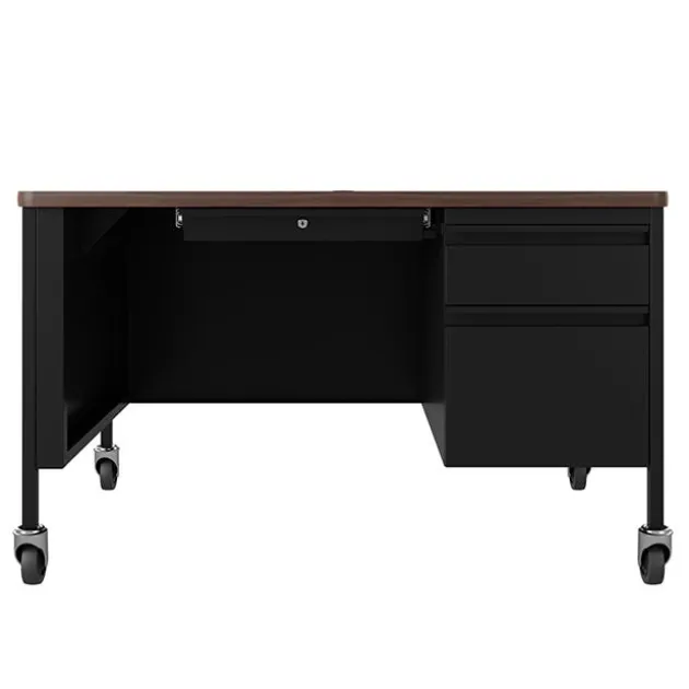 Right Hand Mobile Teacher Desk w/ Single Pedestal - 48” W x 30” D