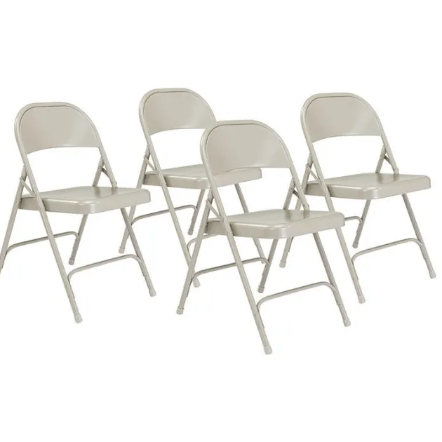 Round Back Metal Folding School Chairs Model 50 (4 Pack)