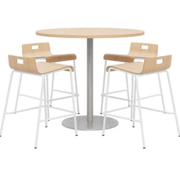 Round Bar Height Table with JIVE Bar Stools