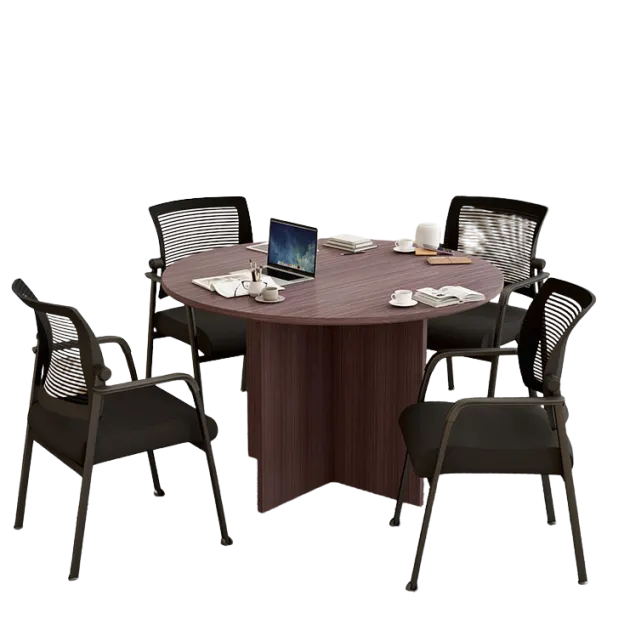 Round Conference Table Set with Four Task Chairs