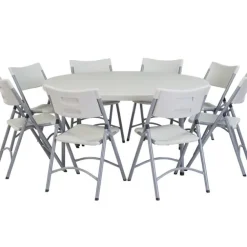Round Folding Table & Plastic Folding Chair Packages