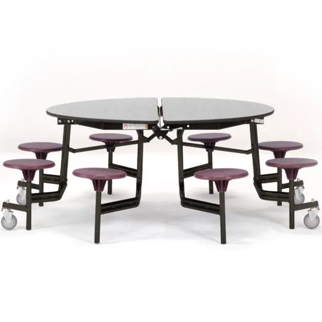 Round Mobile Stool Cafeteria Tables