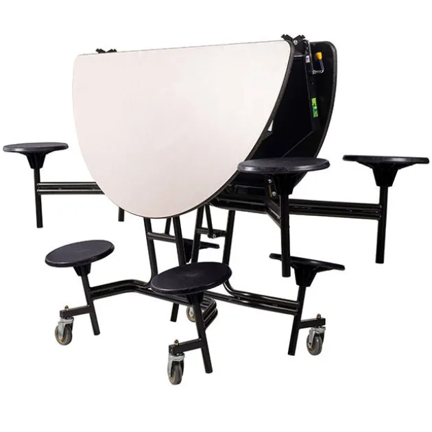 Round Mobile Stool Cafeteria Tables