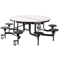 Round Mobile Stool Cafeteria Tables