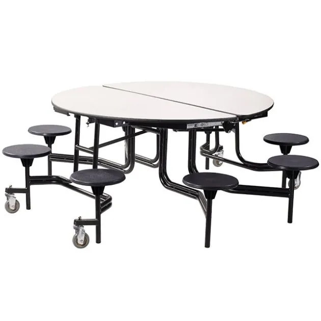 Round Mobile Stool Cafeteria Tables