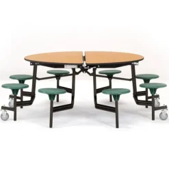 Round Mobile Stool Cafeteria Tables