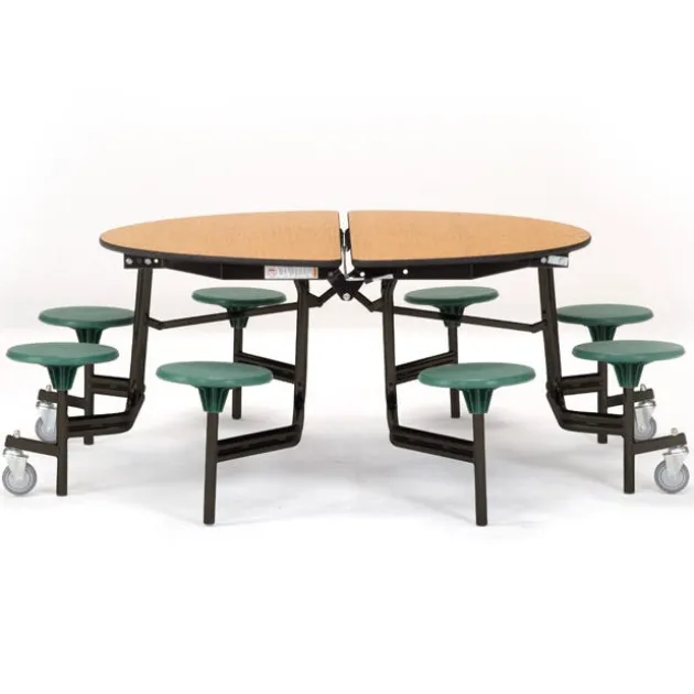 Round Mobile Stool Cafeteria Tables