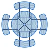 Round Outdoor Picnic Tables with Expanded Metal Frame