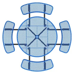 Round Outdoor Picnic Tables with Expanded Metal Frame