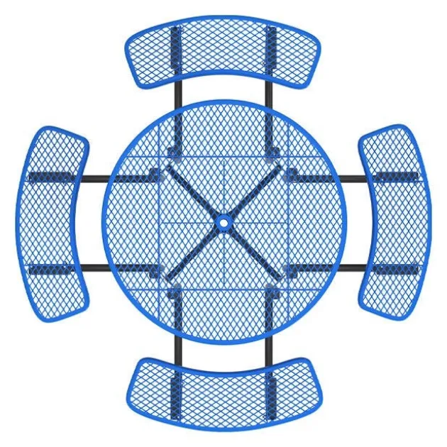 Round Outdoor Picnic Tables with Expanded Metal Frame
