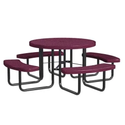 Round Outdoor Picnic Tables with Expanded Metal Frame