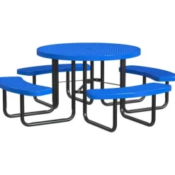Round Outdoor Picnic Tables with Expanded Metal Frame