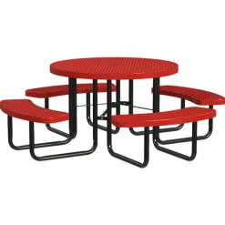 Round Outdoor Picnic Tables with Expanded Metal Frame