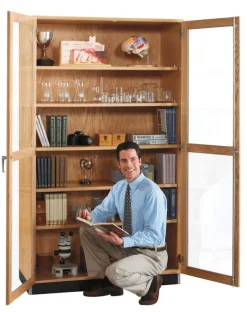 Science Storage Cabinet with Glass Doors