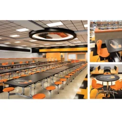 12-Seat Mobile Folding Stool Cafeteria Table (12' X 29'' H)