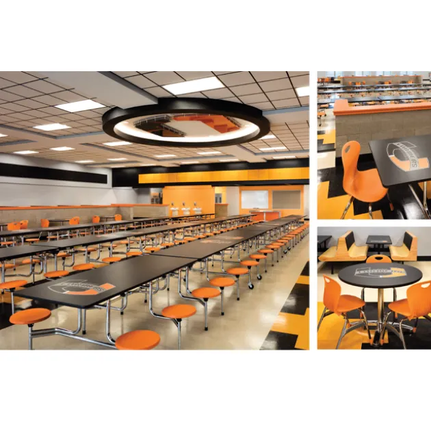 12-Seat Mobile Folding Stool Cafeteria Table (12' X 29'' H)