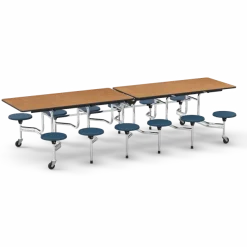 12-Seat Mobile Folding Stool Cafeteria Table (12' X 29'' H)