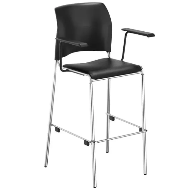 8700 Series Cafetorium Plush Vinyl Arm Stool