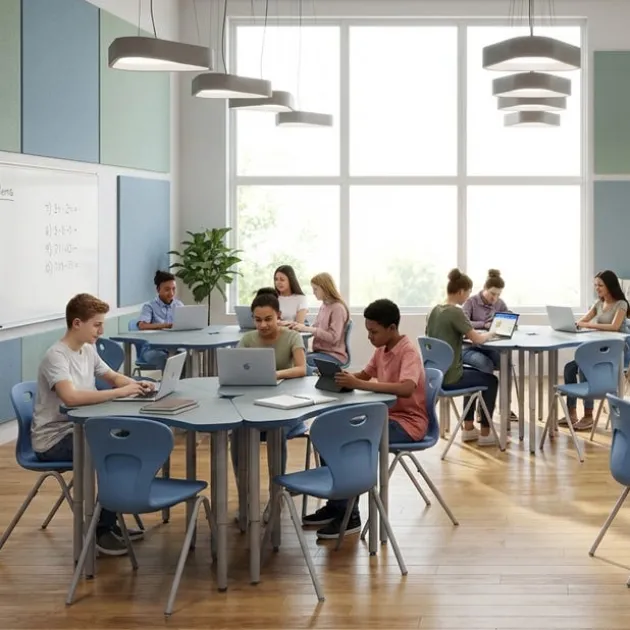 Set of 24 Velocity Delta Desks & 24 Oracle 4-Leg Chairs Package