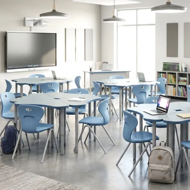 Set of 24 Velocity Delta Desks & 24 Oracle 4-Leg Chairs Package
