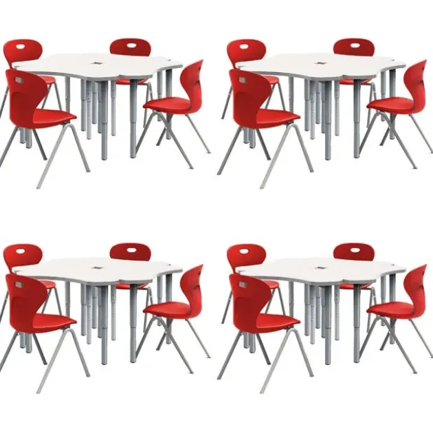 Set of 120 Velocity Dry Erase Delta Desks & 120 Oracle 4-Leg Chair Package
