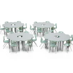 Set of 24 Velocity Pinnacle Desks & 24 Oracle 4-Leg Chairs Package