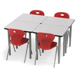Set of 24 Velocity Rectangle Desks & 24 Oracle 4-Leg Chair Package