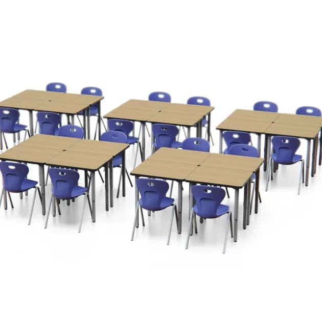 Set of 24 Velocity Rectangle Desks & 24 Oracle 4-Leg Chair Package