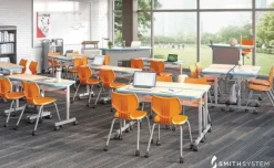 Silhouette Double Student Desks