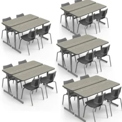Silhouette Double Student Desks