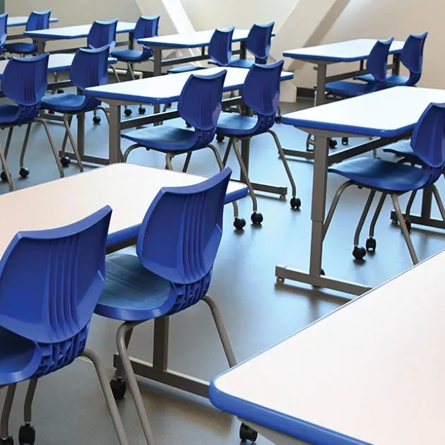 Silhouette Double Student Desks