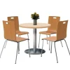 Silver Base Cafe Table with Four Jive Stack Chairs by KFI