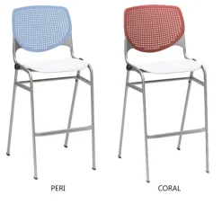 Silver Base Cafe Table with Six Kool Barstools- 36'' X 72'' Rectangle