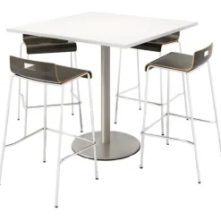 Silver Base Pedestal Cafe Table with Jive Stools