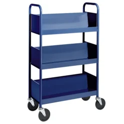 Single-Sided 3-Shelf Combination Cart w/ Sloped Shelves - 47