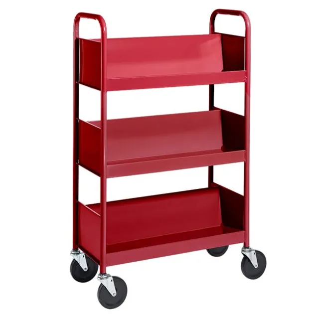Single-Sided 3-Shelf Combination Cart w/ Sloped Shelves - 47"H